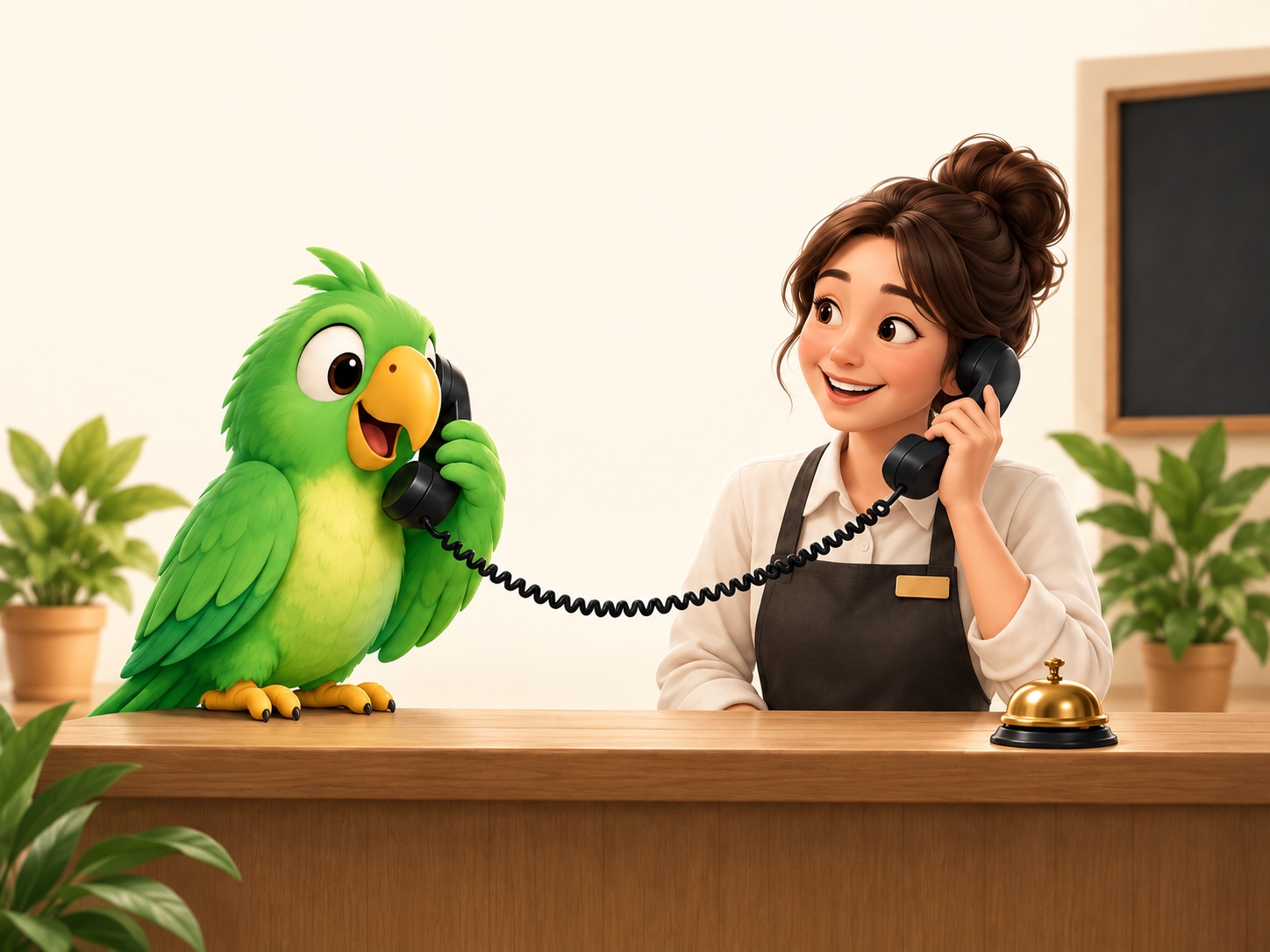 Parrot AI calls a real restaurant receptionist on your behalf.
